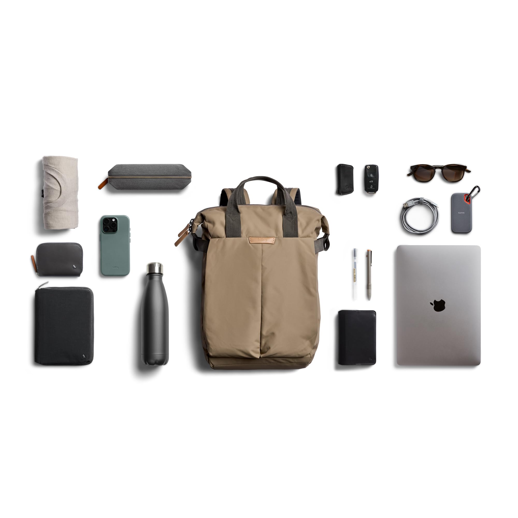 Bellroy Tokyo Totepack, water-resistant woven convertible backpack and tote bag - Khaki