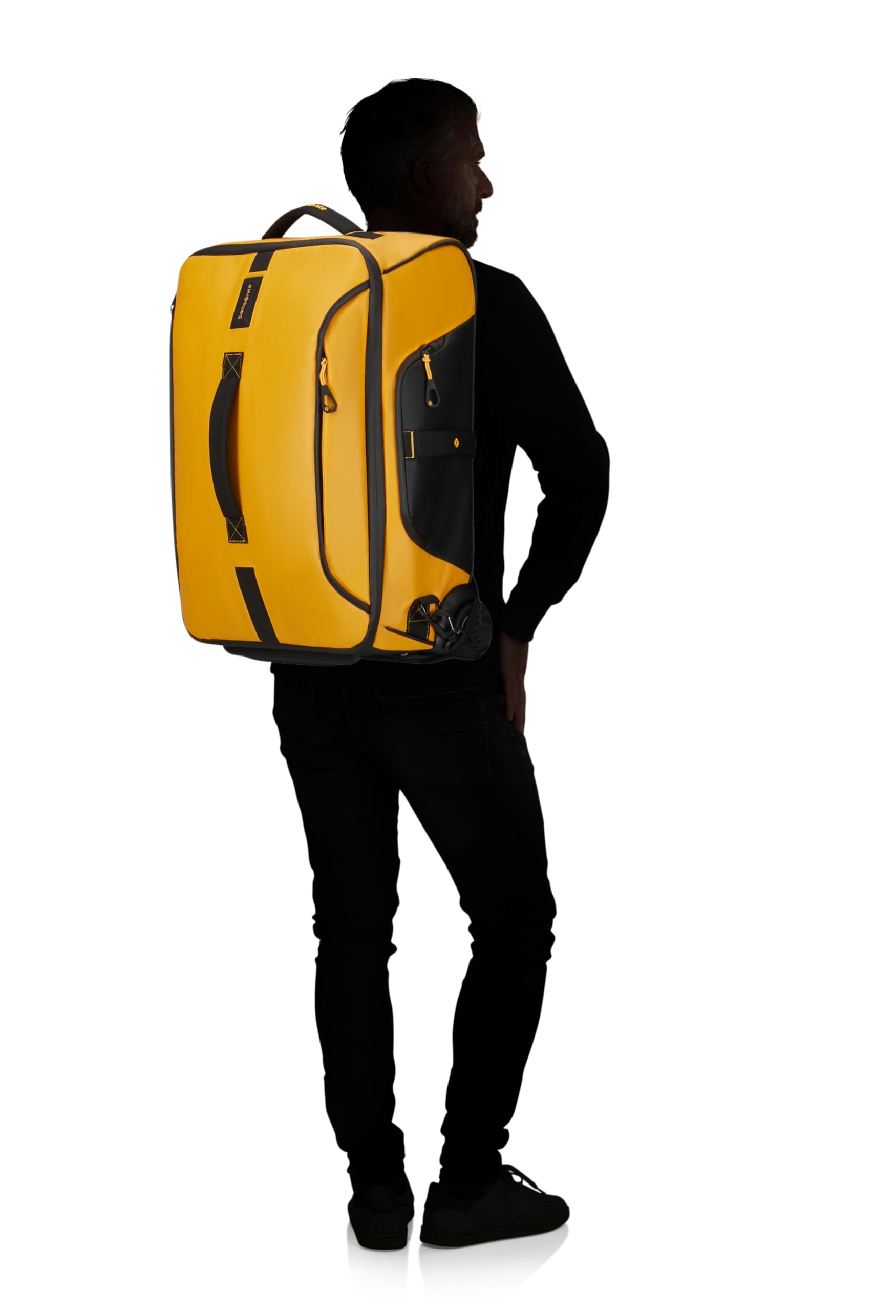 Samsonite Paradiver Light - Wheeled Duffle Bag & Backpack (55 cm), Small, Hand Luggage, Water-Repellent, Lightweight, 51L, Yellow (Yellow)