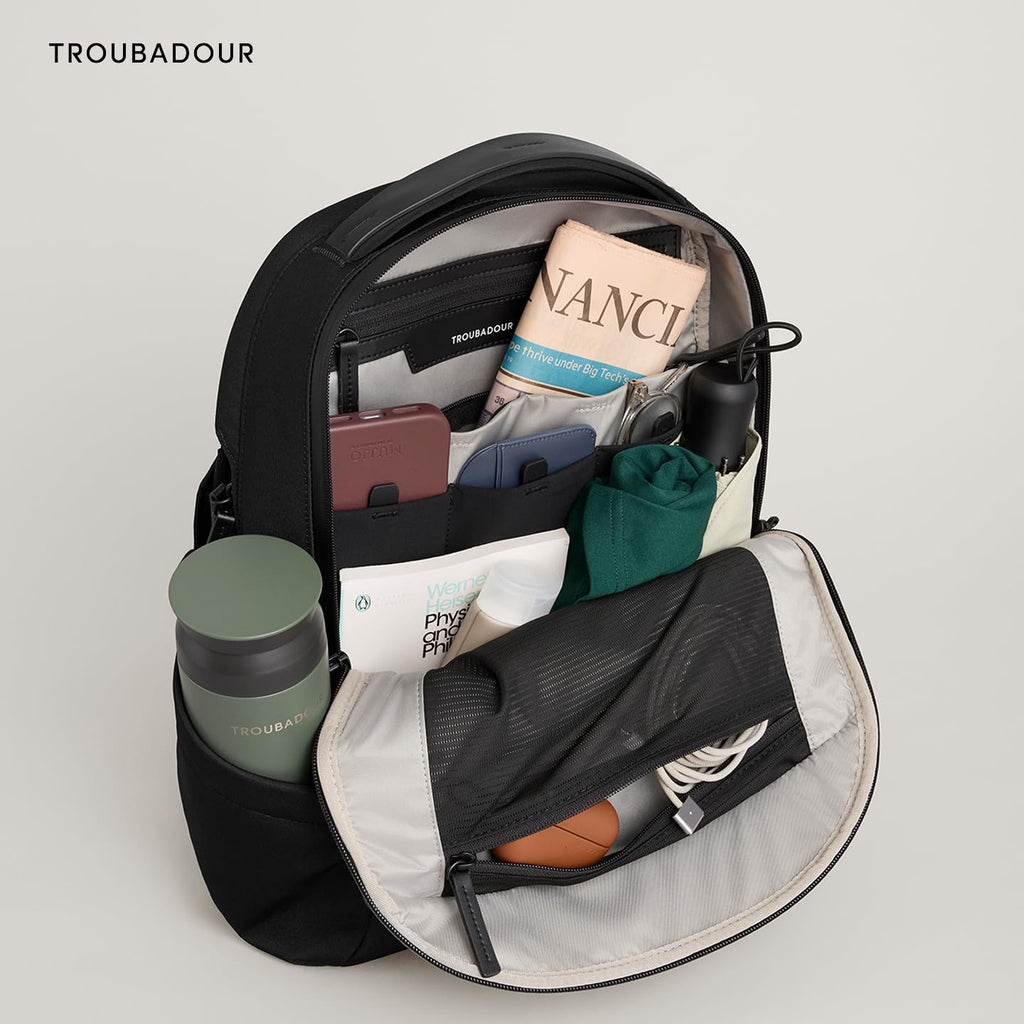 Troubadour Apex Compact Backpack 4.0-16L Premium Laptop Backpack - Ergonomic & Water Resistant - Designed for Work and Travel - Black