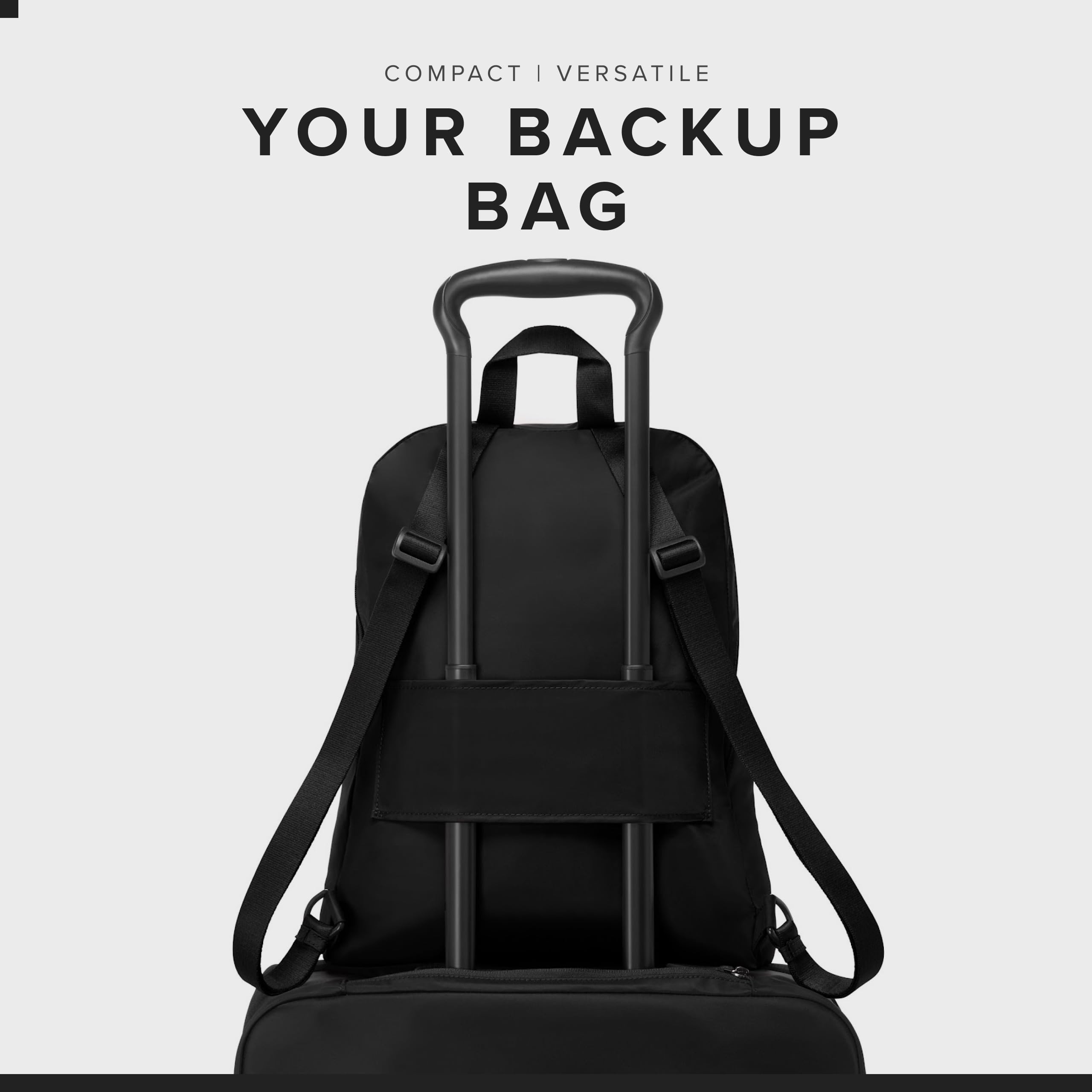 TUMI Just In Case Backpack - Small Packable Travel Bag for Women & Men - Easily Carry Travel Accessories, Black/Gold, One Size, Voyageur Just in Case® Backpack