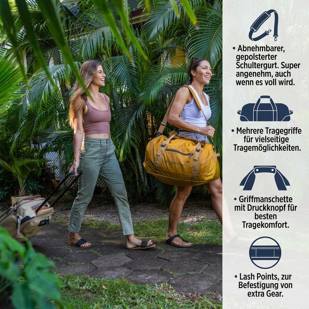 Eagle Creek No Matter What Duffle Bag 90L I Heavy Duty & Packable Travel Holdall I Sustainable Travel Bag for Camping & Adventure I 90L Capacity I Atlantic Blue