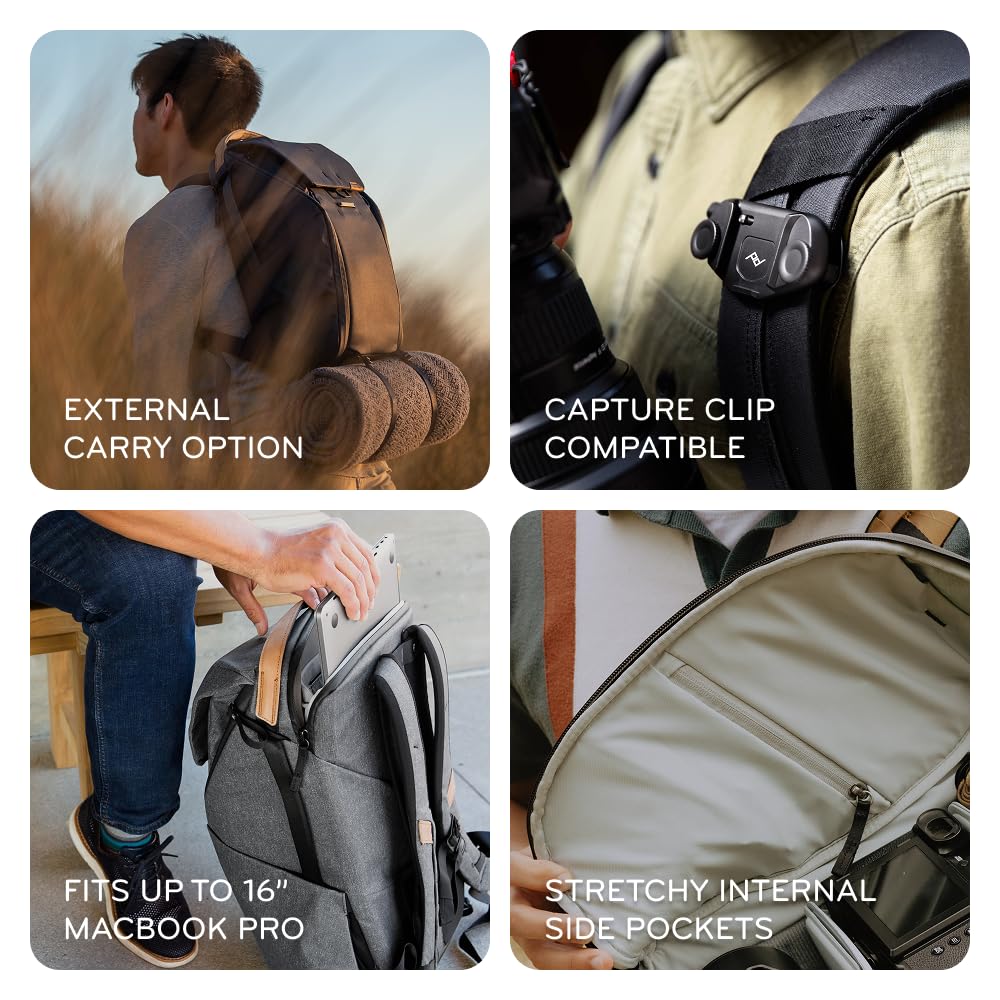 Peak Design Everyday Backpack 30L, Ocean, MagLatch Top, Dual Side Access, FlexFold Dividers, Fits 15" or 16" Laptop, For Camera Carry, Daily Commutes or Travel, Versatile Backpack for Men and Women