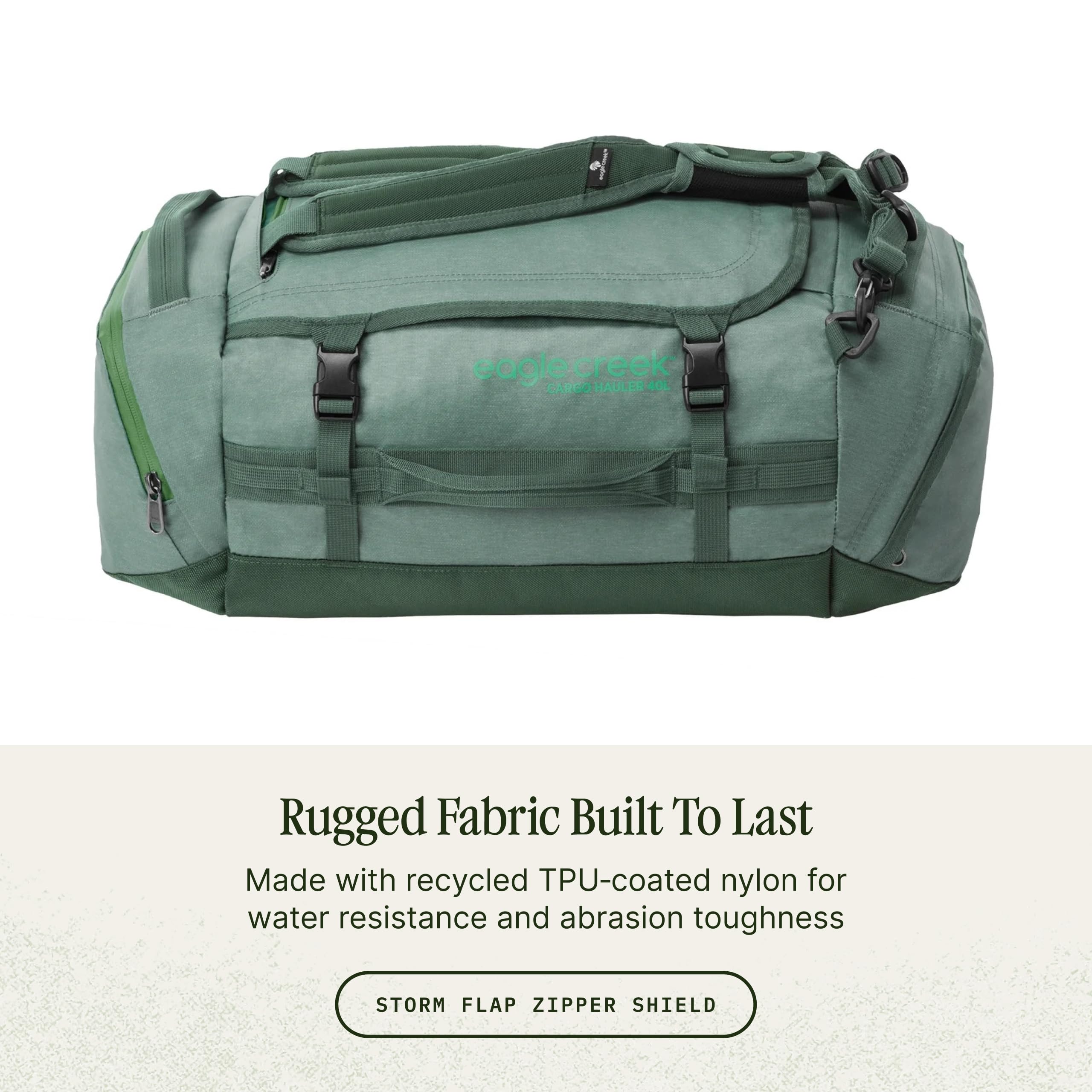 Eagle Creek Cargo Hauler Duffle Bag 40L I Heavy Duty & Water-Resistant Travel Holdall I Backpack Duffle for Travel & Outdoor Adventures I 40L Capacity I Duck Green