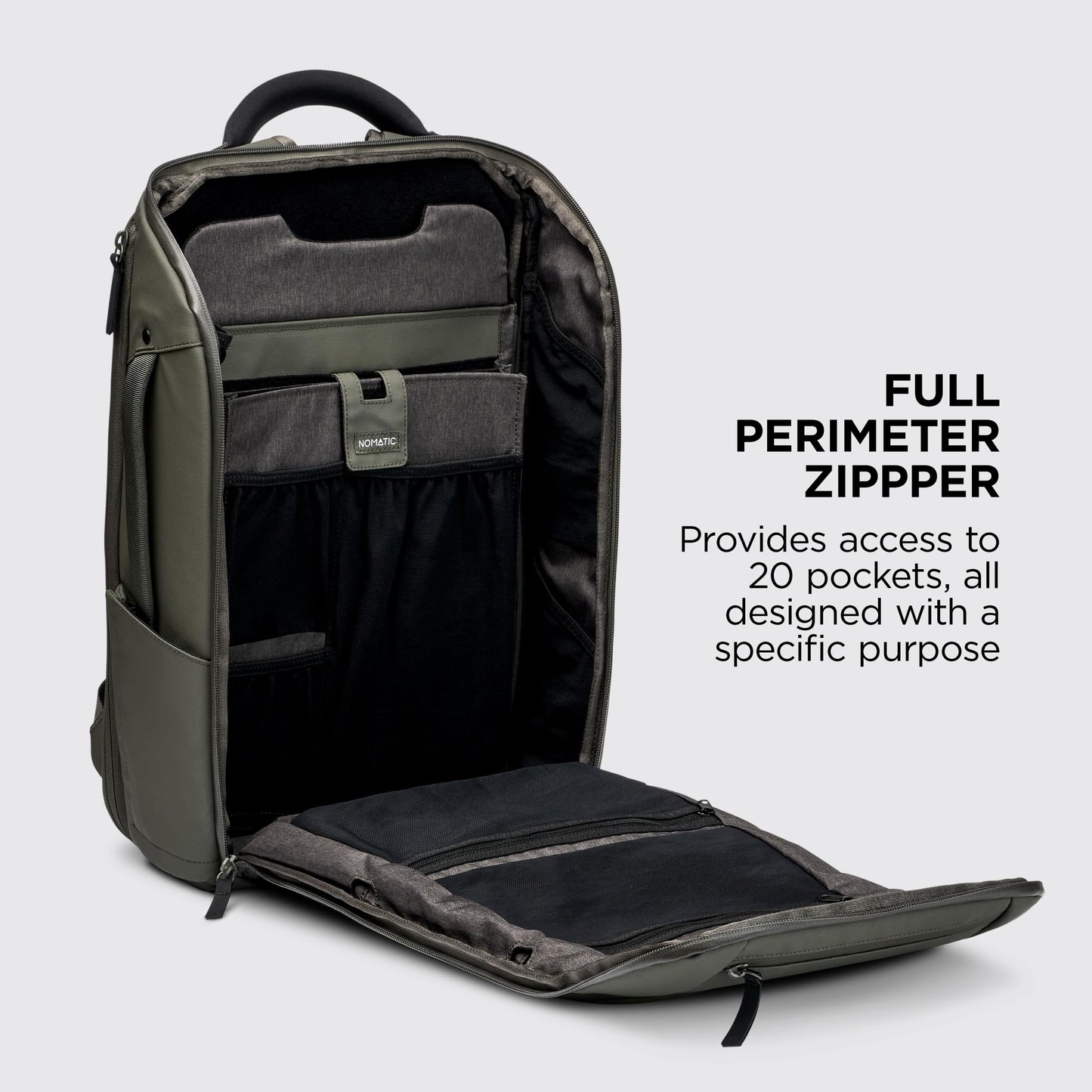 NOMATIC 20L Carry-On Backpack – Laptop & Travel Bag, Olive