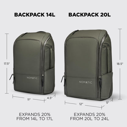 NOMATIC 20L Carry-On Backpack – Laptop & Travel Bag, Olive