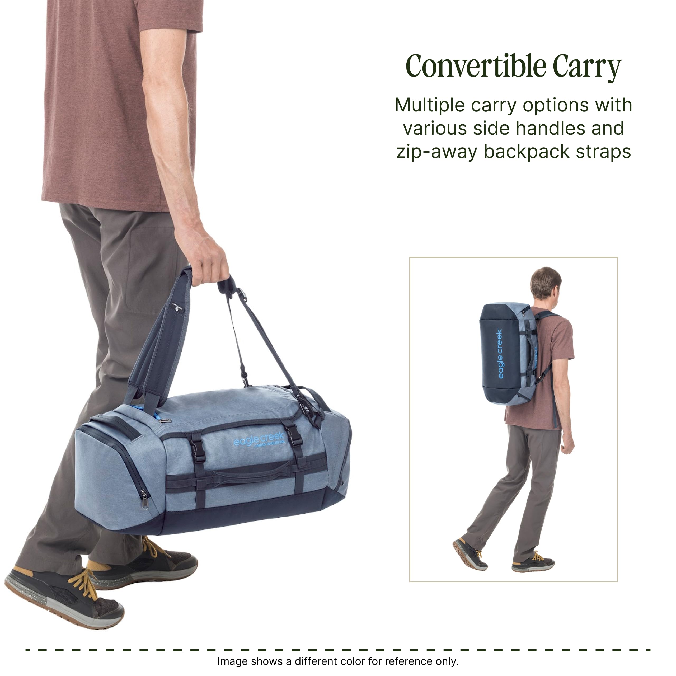 Eagle Creek Cargo Hauler Duffle Bag 40L I Heavy Duty & Water-Resistant Travel Holdall I Backpack Duffle for Travel & Outdoor Adventures I 40L Capacity I Duck Green
