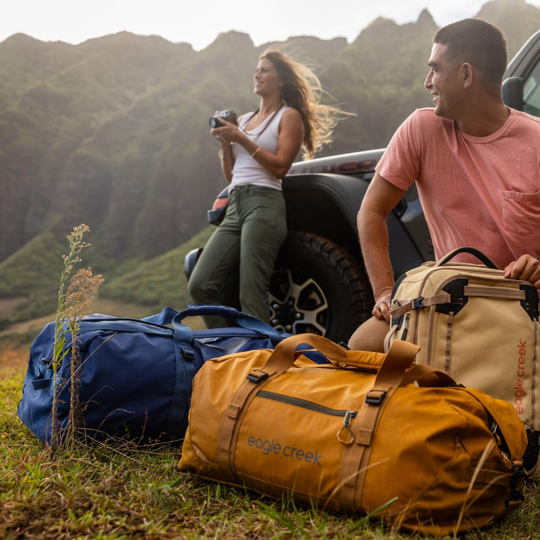 Eagle Creek No Matter What Duffle Bag 90L I Heavy Duty & Packable Travel Holdall I Sustainable Travel Bag for Camping & Adventure I 90L Capacity I Atlantic Blue