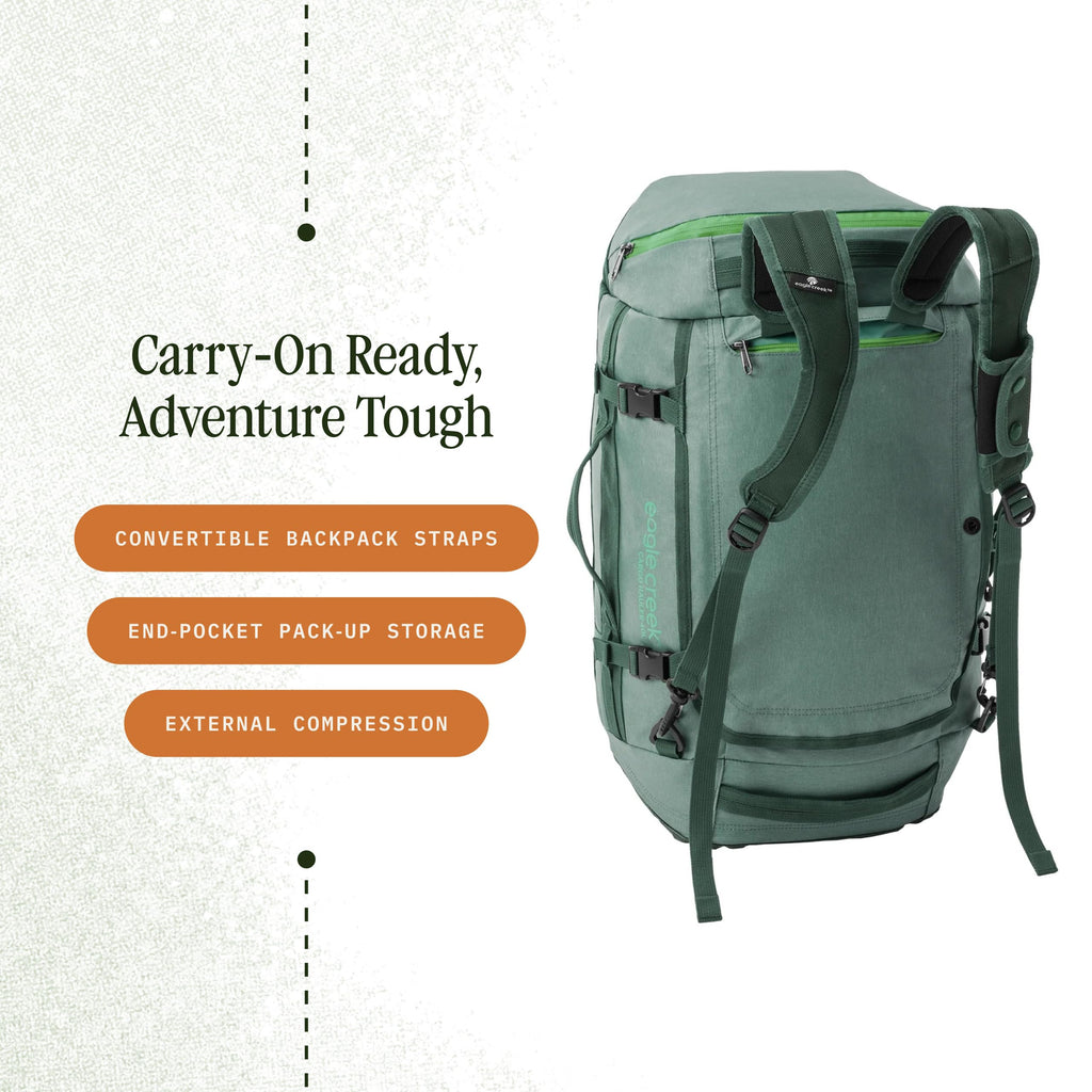 Eagle Creek Cargo Hauler Duffle Bag 40L I Heavy Duty & Water-Resistant Travel Holdall I Backpack Duffle for Travel & Outdoor Adventures I 40L Capacity I Duck Green